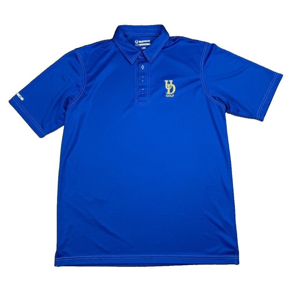 Sunice University Of DelawareGolf Polo Shirt Mens XL Blue Performance X-Static